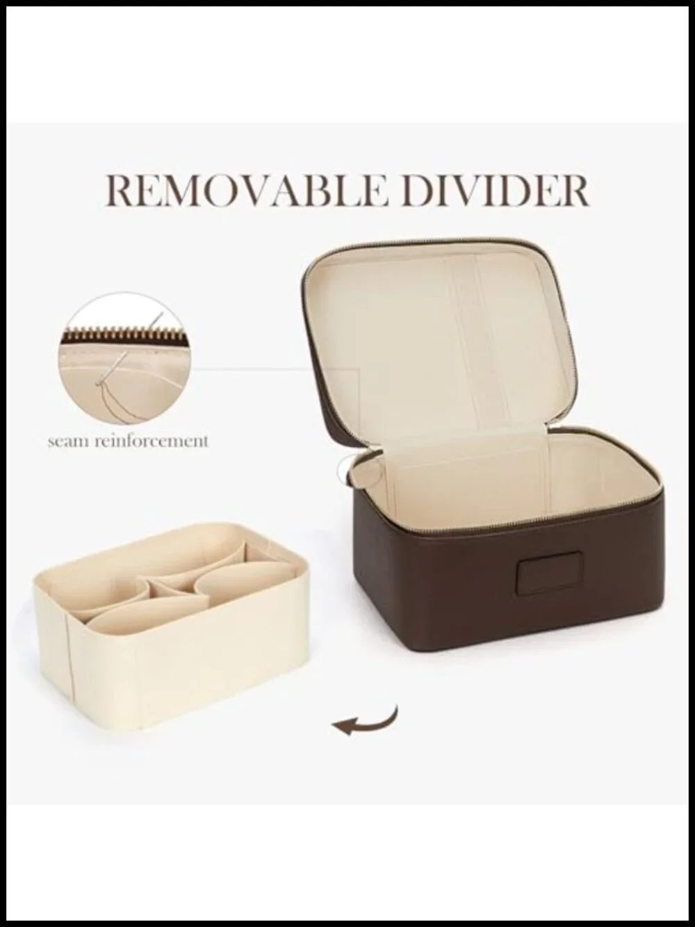 Large Leather Makeup Bag Travel Cosmetic Organizer Waterproof Vanity Case